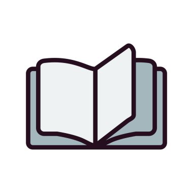 Kitap satırı simgesi, vektör çizim