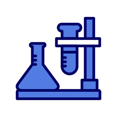 Laboratuvar testlerinin vektör çizimi, bilimsel simge biçimi