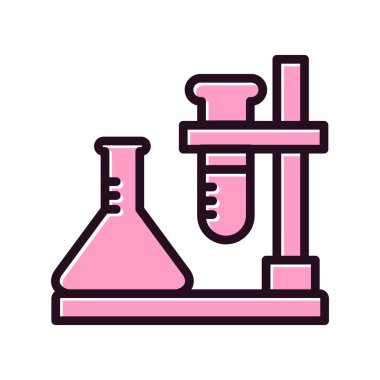 Laboratuvar testlerinin vektör çizimi, bilimsel simge biçimi