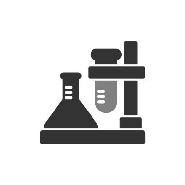 Laboratuvar testlerinin vektör çizimi, bilimsel simge biçimi