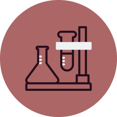 Laboratuvar testlerinin vektör çizimi, bilimsel simge biçimi