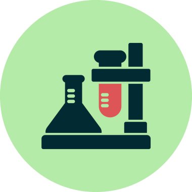 Laboratuvar testlerinin vektör çizimi, bilimsel simge biçimi