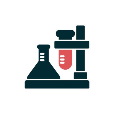 Laboratuvar testlerinin vektör çizimi, bilimsel simge biçimi