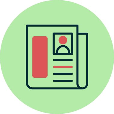 Gazete web simgesi basit illüstrasyon