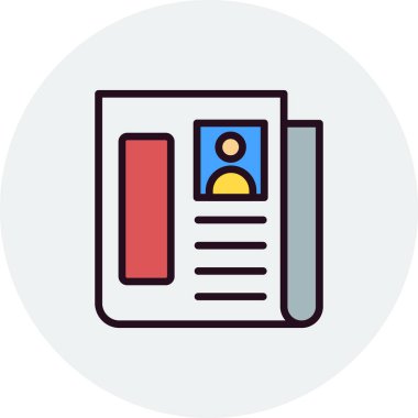 Gazete web simgesi basit illüstrasyon