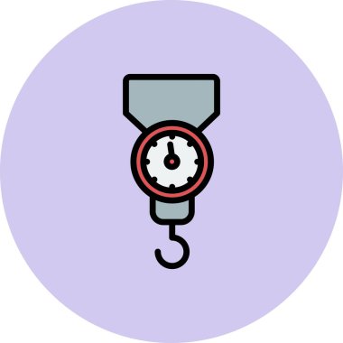  Çelik bahçe ikonu. Ağ için Steelyard vektör simgesinin basit illüstrasyonu 