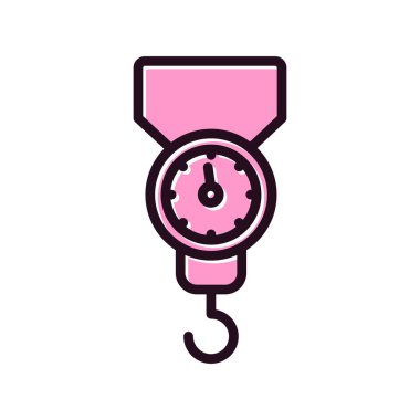  Çelik bahçe ikonu. Ağ için Steelyard vektör simgesinin basit illüstrasyonu 