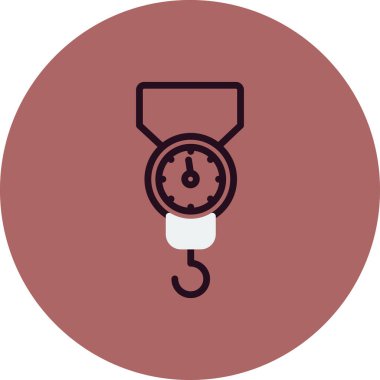  Çelik bahçe ikonu. Ağ için Steelyard vektör simgesinin basit illüstrasyonu 