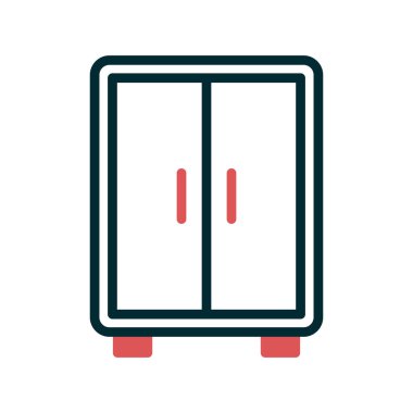 Gardırop simgesi vektörü beyaz arkaplanda izole, göğüs şeffaf işareti, doğrusal sembol ve tasarım biçimi