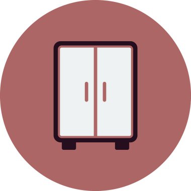 Gardırop simgesi vektörü beyaz arkaplanda izole, göğüs şeffaf işareti, doğrusal sembol ve tasarım biçimi