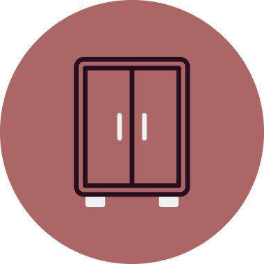 Gardırop simgesi vektörü beyaz arkaplanda izole, göğüs şeffaf işareti, doğrusal sembol ve tasarım biçimi