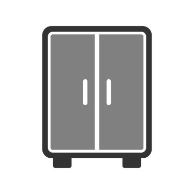 Gardırop simgesi vektörü beyaz arkaplanda izole, göğüs şeffaf işareti, doğrusal sembol ve tasarım biçimi