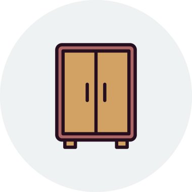 Gardırop simgesi vektörü beyaz arkaplanda izole, göğüs şeffaf işareti, doğrusal sembol ve tasarım biçimi