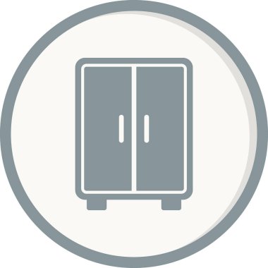 Gardırop simgesi vektörü beyaz arkaplanda izole, göğüs şeffaf işareti, doğrusal sembol ve tasarım biçimi