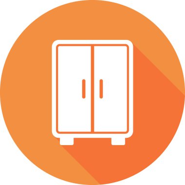 Gardırop simgesi vektörü beyaz arkaplanda izole, göğüs şeffaf işareti, doğrusal sembol ve tasarım biçimi