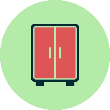 Gardırop simgesi vektörü beyaz arkaplanda izole, göğüs şeffaf işareti, doğrusal sembol ve tasarım biçimi