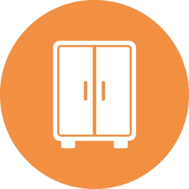 Gardırop simgesi vektörü beyaz arkaplanda izole, göğüs şeffaf işareti, doğrusal sembol ve tasarım biçimi