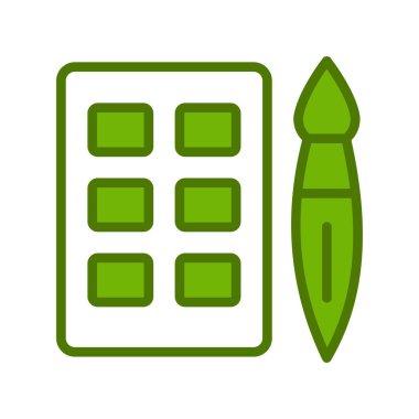 suluboya ve fırça ikonu vektör çizimi