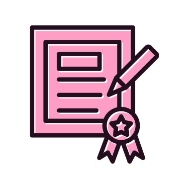 Kalem simgesi vektör tasarım ögesine sahip belge