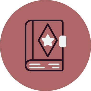 Kitap satırı simgesi, vektör çizim