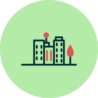 Modern şehir simgesinin vektör illüstrasyonu