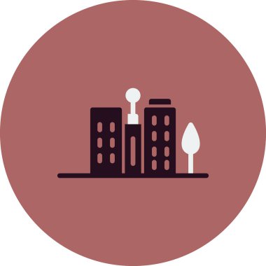 Modern şehir simgesinin vektör illüstrasyonu