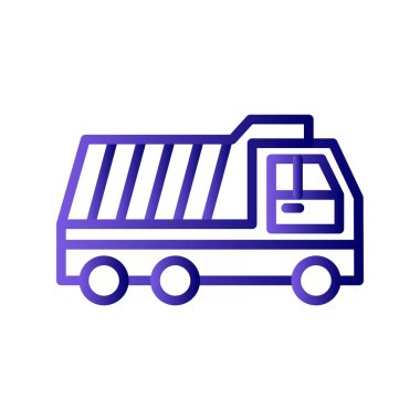 dağıtım kamyonu çizgisi biçim vektör simgesi