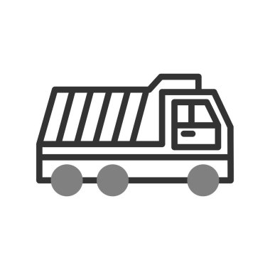 dağıtım kamyonu çizgisi biçim vektör simgesi