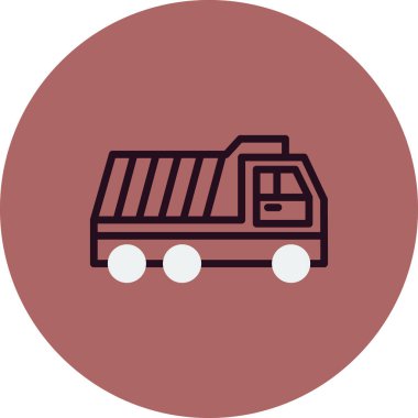 dağıtım kamyonu çizgisi biçim vektör simgesi