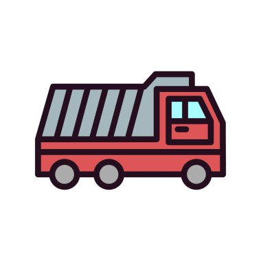 dağıtım kamyonu çizgisi biçim vektör simgesi