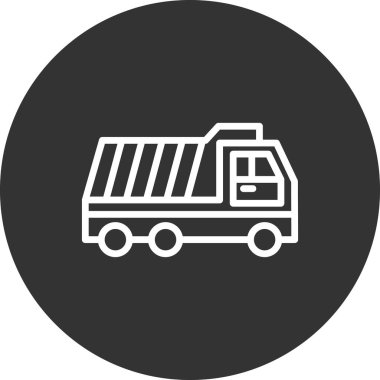 dağıtım kamyonu çizgisi biçim vektör simgesi