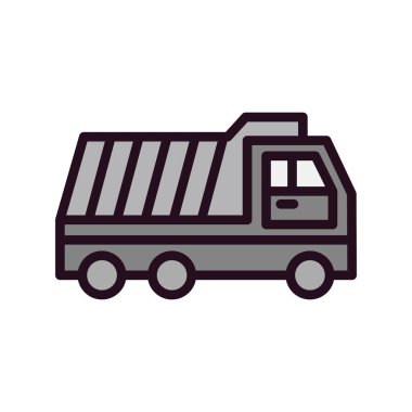 dağıtım kamyonu çizgisi biçim vektör simgesi