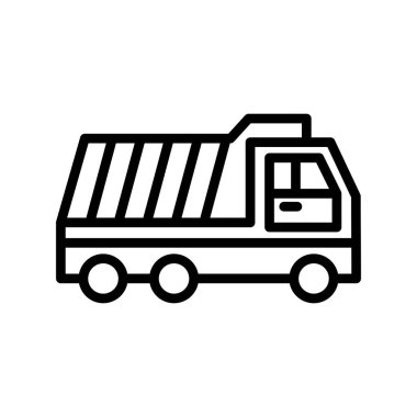 dağıtım kamyonu çizgisi biçim vektör simgesi