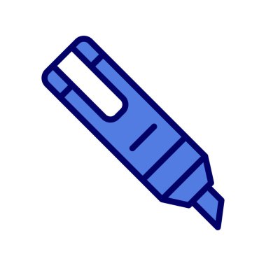 Vurgulama simgesi vektörü. Düz çizgili kalem işareti. renk sembolü çizimi