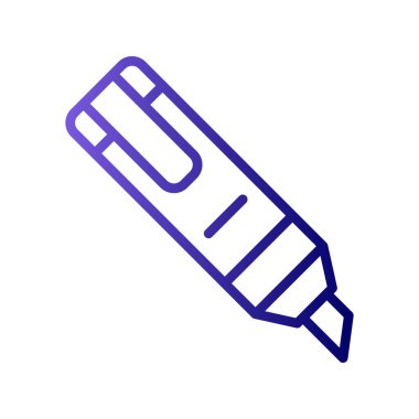 Vurgulama simgesi vektörü. Düz çizgili kalem işareti. renk sembolü çizimi