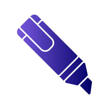 Vurgulama simgesi vektörü. Düz çizgili kalem işareti. renk sembolü çizimi