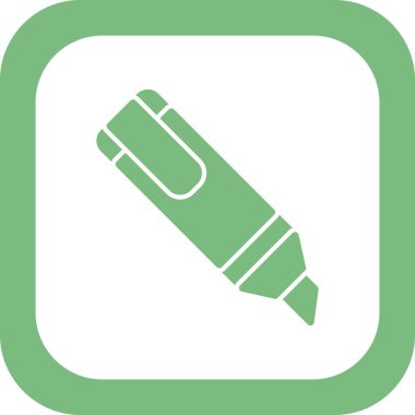 Vurgulama simgesi vektörü. Düz çizgili kalem işareti. renk sembolü çizimi