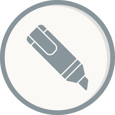 Vurgulama simgesi vektörü. Düz çizgili kalem işareti. renk sembolü çizimi