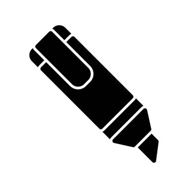 Vurgulama simgesi vektörü. Düz çizgili kalem işareti. renk sembolü çizimi