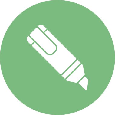 Vurgulama simgesi vektörü. Düz çizgili kalem işareti. renk sembolü çizimi