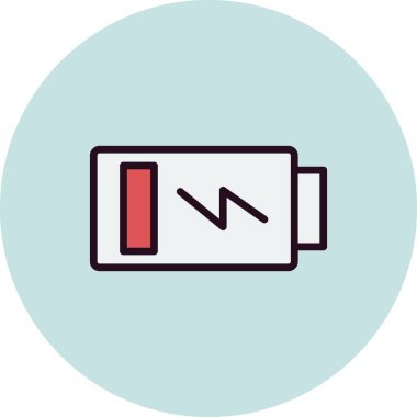 Batarya vektör simgesi, şarj sembolü. Web ya da mobil uygulama için basit, düz tasarım