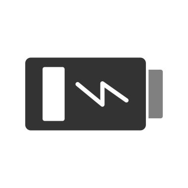 Batarya vektör simgesi, şarj sembolü. Web ya da mobil uygulama için basit, düz tasarım