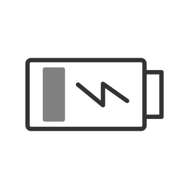 Batarya vektör simgesi, şarj sembolü. Web ya da mobil uygulama için basit, düz tasarım