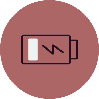 Batarya vektör simgesi, şarj sembolü. Web ya da mobil uygulama için basit, düz tasarım