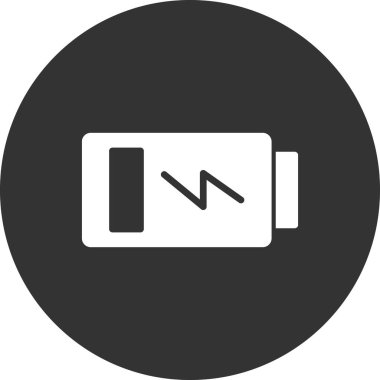 Batarya vektör simgesi, şarj sembolü. Web ya da mobil uygulama için basit, düz tasarım