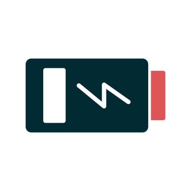 Batarya vektör simgesi, şarj sembolü. Web ya da mobil uygulama için basit, düz tasarım