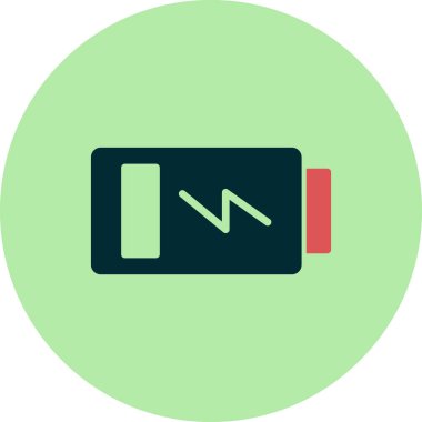 Batarya vektör simgesi, şarj sembolü. Web ya da mobil uygulama için basit, düz tasarım