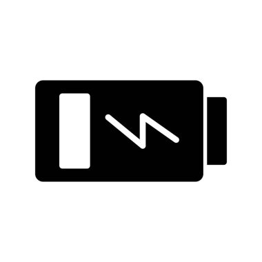 Batarya vektör simgesi, şarj sembolü. Web ya da mobil uygulama için basit, düz tasarım