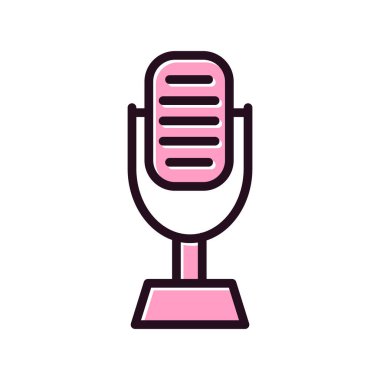 Mikrofon. Web simgesi vektör illüstrasyonu