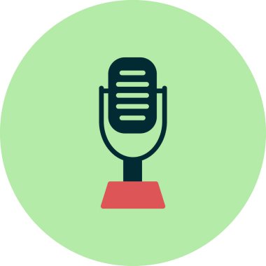 Mikrofon. Web simgesi vektör illüstrasyonu